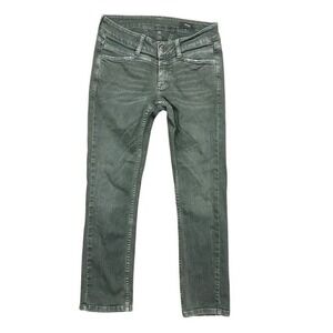 Closed Skinny Fit Jeans Olive Green Garment Dyed‎ Stretch Size 25 Made in Italy